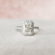 Moissanite 4.50 CT Radiant Cut Diamond Art Deco Victorian Enagagement Ring Mapple Gems